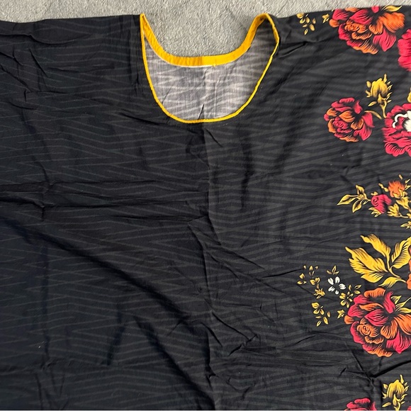 Butterfly Wing Short Kaftan Kurta Top Self Printed Cotton Size OSFM - Picture 3 of 10